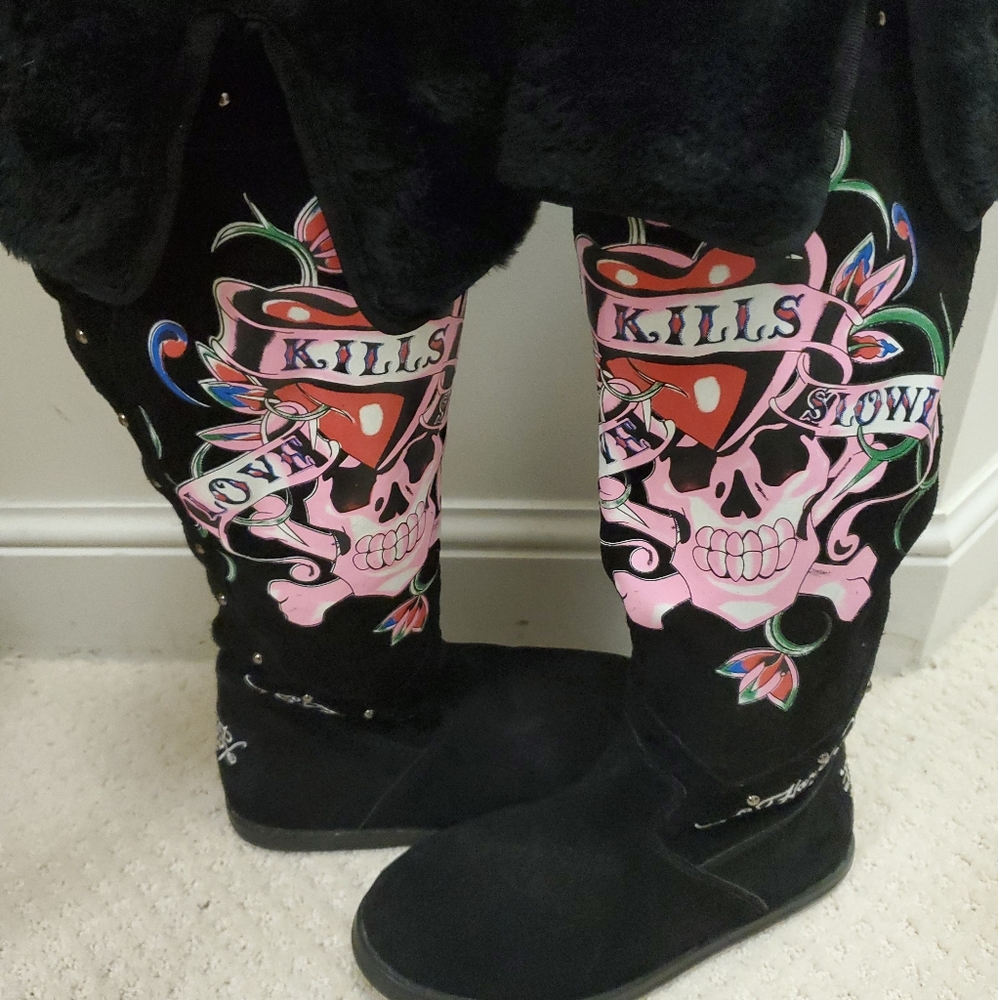 Ed hardy tall boots